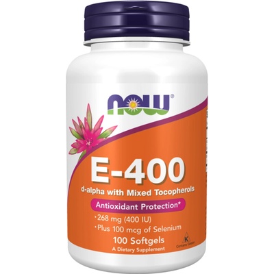 NOW Foods Vitamin E 400 IU s tokoferoly 100 softgelových kapslí
