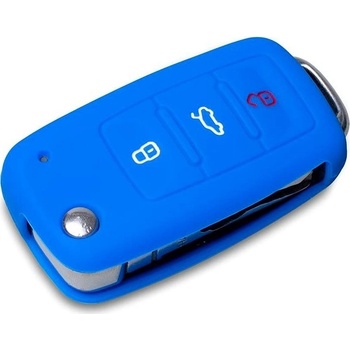 Kľúčenka Escape6 ochranné silikónové puzdro na kľúč pre VWSeatŠkoda s vystreľovacím kľúčom modrá