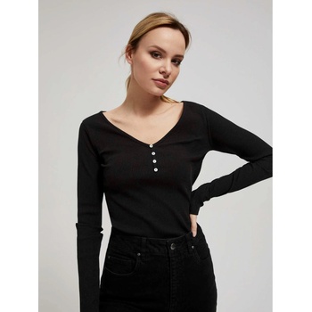 Moodo Черна дамска риза с оребрени копчета Moodo Moodo | Cheren | ЖЕНИ | XS