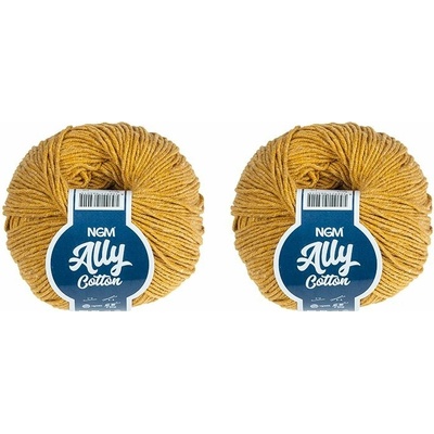 SET 2ks - Příze ALLY cotton Hořčicová BX14059 - 50g / 140 m