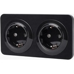Aigostar - Стенен контакт с рамка 2Z SCHUKO 250V/16A черен (AI2774A)