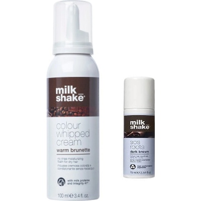 Milk Shake SOS Warm Brunette sprej na odrosty 75 ml + vyživující pěna 100 ml darčeková sada