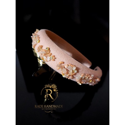 Radi handmade Стилна диадема с кварц и слънчев камък (704)