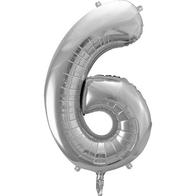 Party Deco FB1M 6 018 Fóliový balón Číslo strieborný 86cm 6