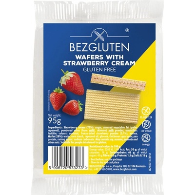 BEZGLUTEN Oblátky s príchuťou jahodovou bez lepku 90 g