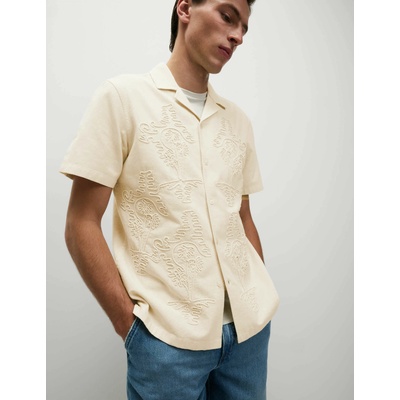 Marks & Spencer Риза с висок процент памук Marks & Spencer кремава Marks & Spencer | Bezhov | МЪЖЕ | S REG