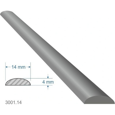 Pásovina oblá D, 14 x 4 x 2000 mm, měkká, cena za KUS (2m)