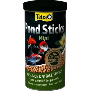 TETRA Pond Sticks Mini - пълноценна храна на гранули за ежедневно хранене на всички по-малки езерни риби с размери до 15 cm. Оптималният хранителен състав осигурява цялостно, биологично балансирано хранене 