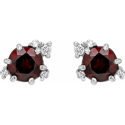 Eppi Cluster náušnice s českými granáty a diamanty Alary E47913