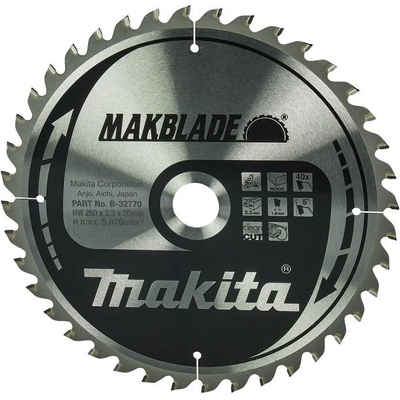 Makita Pilový kotouč 260x30mm 40z B-32770