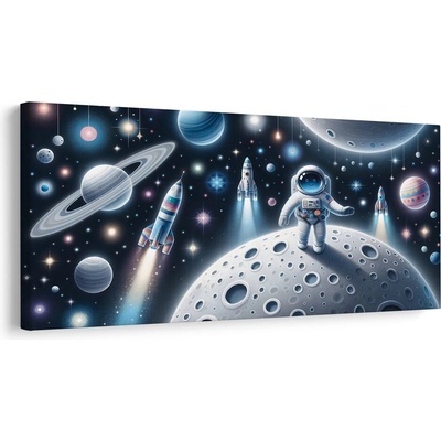 Obraz kosmonaut mezi planetami - 80x40