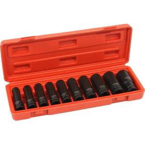 VERKE Комплект дълги ударни вложки 1/2" 10-24mm 10бр 66326 (V39467)