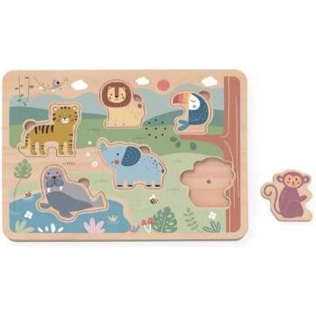 Tooky Toy Tooky Toy: Дървен пъзел със звукови ефекти - Животни (TL065N)