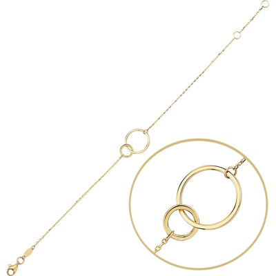 Olivie Zlatý náramek spojené kroužky Au 585/1000