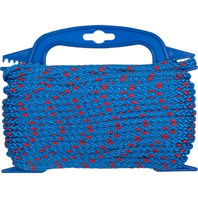 CONNEX PP pletené lano 8pramenné, 6 mm × 20 m, modrá/červ., navíječ
