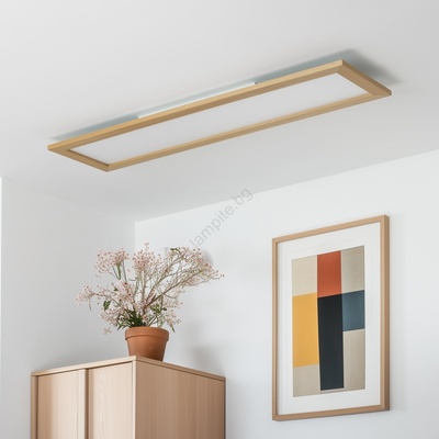 Brilagi - LED димируемо осветително тяло SLIMFRAME WOOD LED/58W/230V 124x34 cm + дистанционно управление (BG1548A)