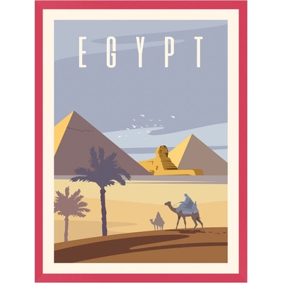 Plakát Egypt, 24X30 cm + amarantový rám