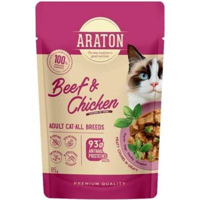 ARATON cat Adult пауч Beef & Chicken 85 г