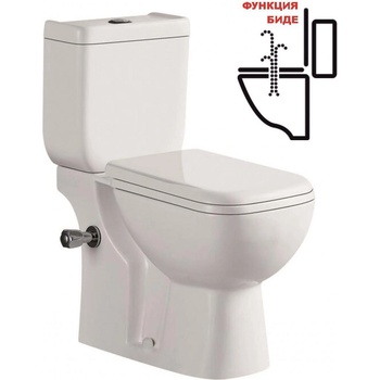 Inter Ceramic Моноблок ICC 6337S, Inter Ceramic, седалка и капак, порцелан, бял, 82x64x35см (6337S)