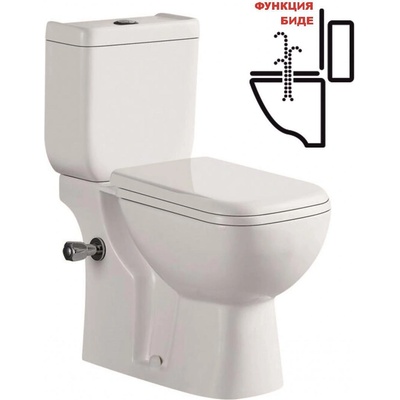 Inter Ceramic Моноблок ICC 6337S, Inter Ceramic, седалка и капак, порцелан, бял, 82x64x35см (6337S)