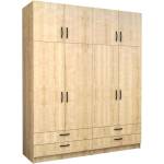 TopMebel Четирикрилен гардероб Victoria TopMebel с шкаф в цвят дъб 200x60x240cm - topmebel - 1 132,80 лв