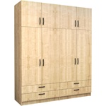 TopMebel Четирикрилен гардероб Victoria TopMebel с шкаф в цвят дъб 200x60x240cm - topmebel - 1 132,80 лв