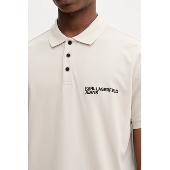 Karl Lagerfeld Jeans Памучна тениска с яка Karl Lagerfeld Jeans в сиво с изчистен дизайн A2M17094 (A2M17094)