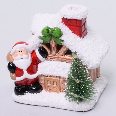 Santa dom keramika LED 8,4x7x8cm 204209 Dekorácia