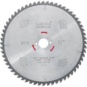 Metabo Нож за циркуляр за KGS 254 HW/CT 254 x 30 мм, 60 зъба 628222000 (628222000)