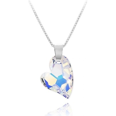 For You Náhrdelník Swarovski elements srdce devoted dúhové 14534