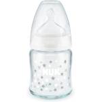 Nuk Стъклено шише със силиконов биберон NUK - First Choice, TC, 120 ml, 0-6 месеца, Бяло (10747114-Бял)
