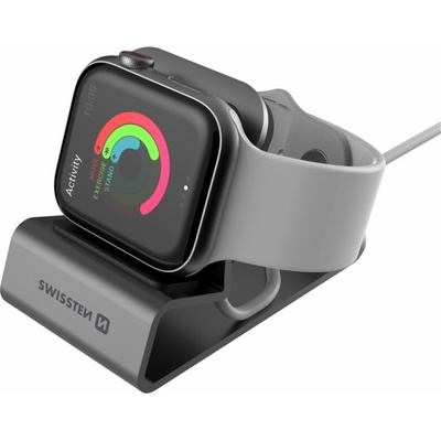 SWISSTEN Hliníkový stojánek pro Apple Watch šedá 25005200 – Zboží Živě