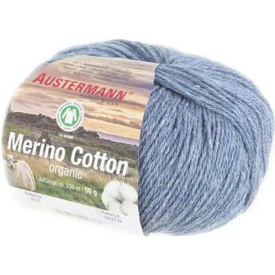 Austermann MERINO COTTON - 55% vlna merino, 45% bavlna - Ručně pletací příze Barva: 15 JEANS