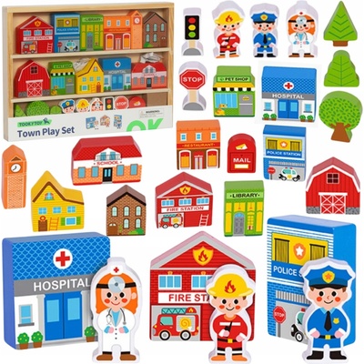 Tooky Toy stavebnica figúrky mesto
