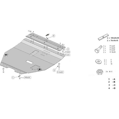 Kryt pod motor SUZUKI SWIFT+ Hatchback - Plech - 8595698040770