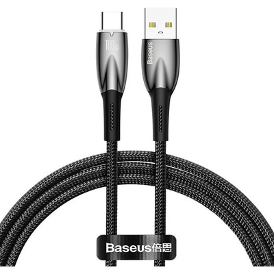 Кабел Baseus Glimmer Series USB-A - USB-C 100W 480Mbps 1м CADH00401 - черен (CADH000401)