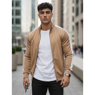 Pánska mikina na zips bx5564 khaki