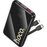 hoco. Q37 аварийно зарядно устройство с USB+Type-C изход, 10000mAh, LED дисплей + кабел Type-C/Lightning, ЧЕРЕН Q37_B (Q37_B)