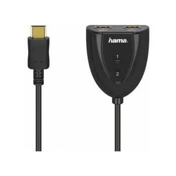 Hama Превключвател 2 в 1, 2 x HDMI женско - HDMI мъжко, 1080p, 0.2 m, Черен, HAMA-205161