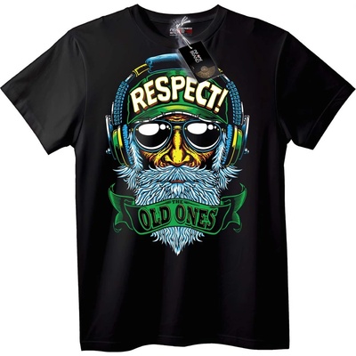 NOONEBRAND Тениска Уважавай Старите - 2XL, Black