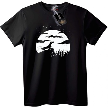 NOONEBRAND Тениска Вълк Вие към Луната - M, White