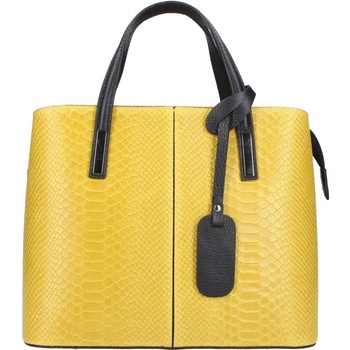 Kožená žlutá dámská kabelka do ruky v kroko designu Merle