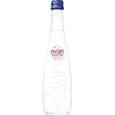Evian 12 бр. Газирана Минерална вода Евиан 0, 75л. стъкло