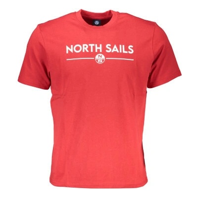 North Sails T Shirt Maniche Corte Uomo Rosso Červená