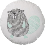 Bloomingville Кръгла възглавница Bloomingville - С бобърче, бяла (BL1030)