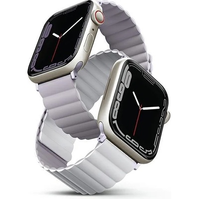 UNIQ Магнитна каишка UNIQ Revix за Apple Watch Series 4/5/6/7/8/SE/SE2/Ultra, 42/44/45mm, двустранна, люляк/бяла (Uni000685-0)