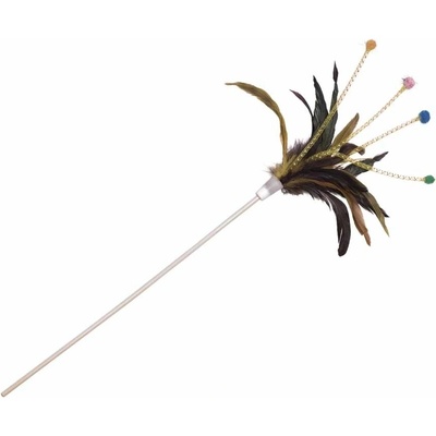 Nobby hračka pro kočky udice s peřím a elastickými vlákny 47/18cm