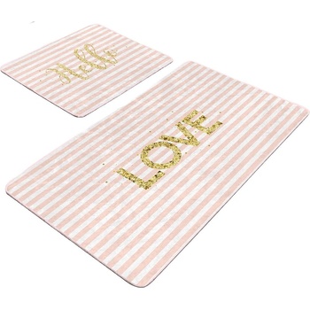 Mila Home Розови кадифени постелки за баня в комплект от 2 бр. 60x100 cm Love - Mila Home (Bathmat-2li-Set216)