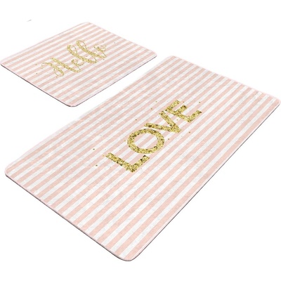 Mila Home Розови кадифени постелки за баня в комплект от 2 бр. 60x100 cm Love - Mila Home (Bathmat-2li-Set216)