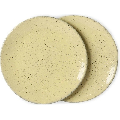 HKLIVING žltý dezertný tanier Gradient Ceramics 2 ks 22,5 x 1,5 cm